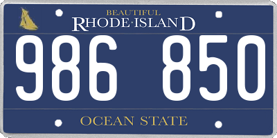 RI license plate 986850