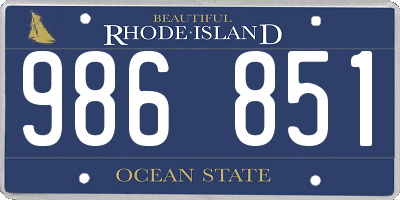 RI license plate 986851