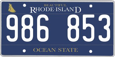 RI license plate 986853