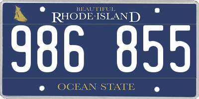 RI license plate 986855