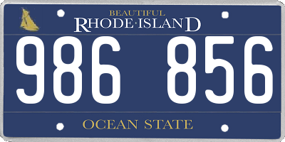 RI license plate 986856