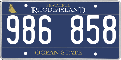 RI license plate 986858