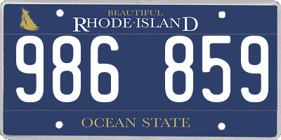 RI license plate 986859