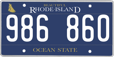 RI license plate 986860