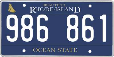 RI license plate 986861