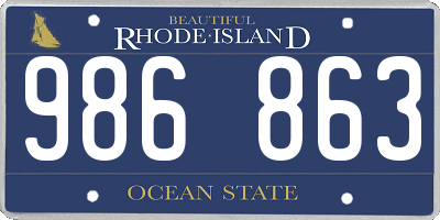 RI license plate 986863