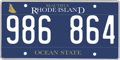 RI license plate 986864