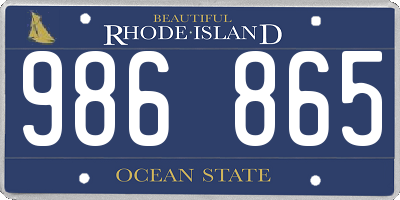 RI license plate 986865