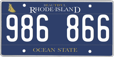 RI license plate 986866