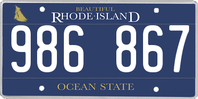 RI license plate 986867