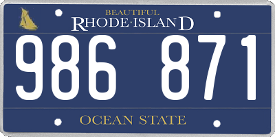 RI license plate 986871