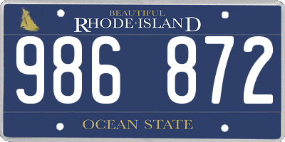 RI license plate 986872