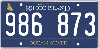 RI license plate 986873