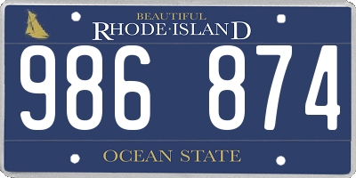 RI license plate 986874