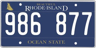 RI license plate 986877