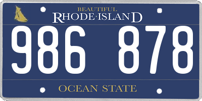 RI license plate 986878