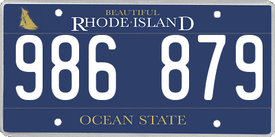 RI license plate 986879