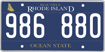 RI license plate 986880