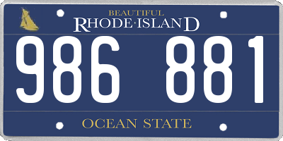 RI license plate 986881