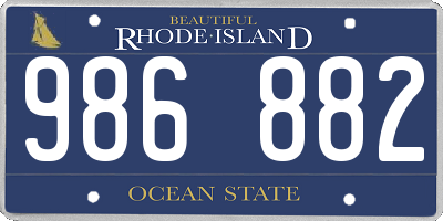 RI license plate 986882