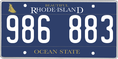 RI license plate 986883