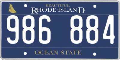 RI license plate 986884