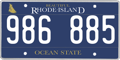 RI license plate 986885