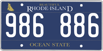 RI license plate 986886