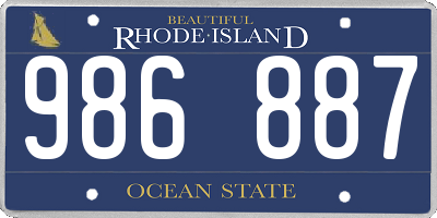 RI license plate 986887