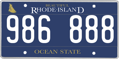 RI license plate 986888