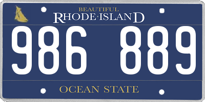 RI license plate 986889