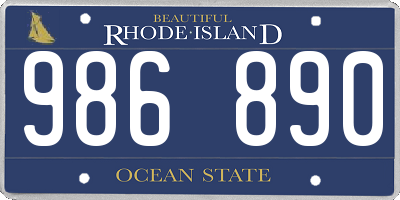 RI license plate 986890