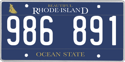 RI license plate 986891