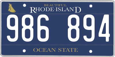 RI license plate 986894