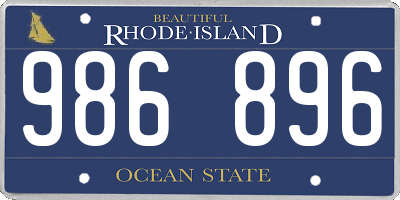 RI license plate 986896