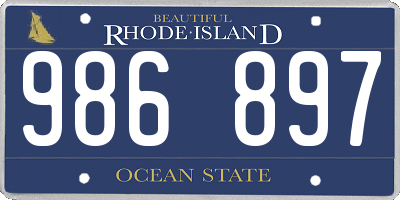 RI license plate 986897