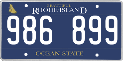 RI license plate 986899