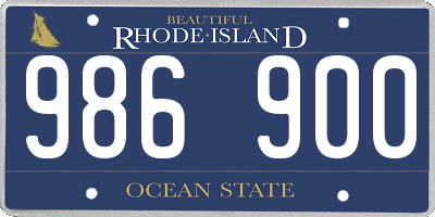 RI license plate 986900