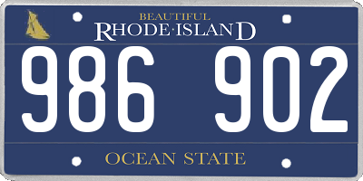 RI license plate 986902