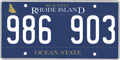 RI license plate 986903