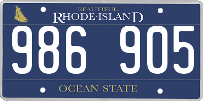 RI license plate 986905