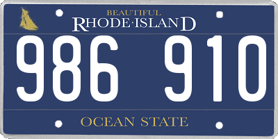 RI license plate 986910