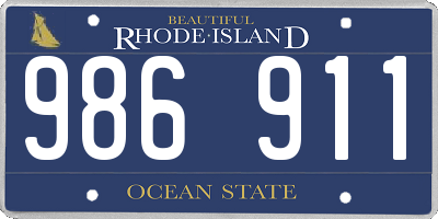 RI license plate 986911