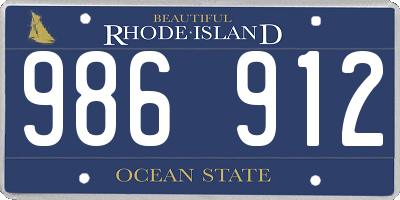 RI license plate 986912