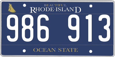 RI license plate 986913