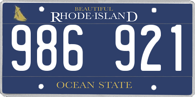 RI license plate 986921