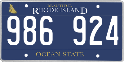 RI license plate 986924