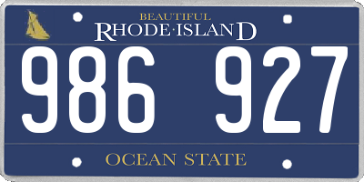 RI license plate 986927