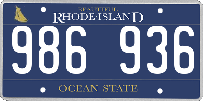 RI license plate 986936