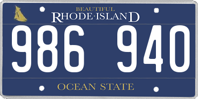 RI license plate 986940